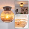 Koyoto Plafondlamp, Kogellampje 20 cm Amber, 1-licht