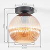 Koyoto Plafondlamp, Kogellampje 20 cm Amber, 1-licht