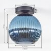 Koyoto Plafondlamp, Kogellampje 20 cm Blauw, 1-licht