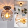 Koyoto Plafondlamp, Kogellampje 20 cm Amber, Duidelijk, 1-licht