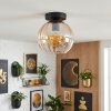 Koyoto Plafondlamp, Kogellampje 20 cm Amber, Duidelijk, 1-licht