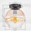 Koyoto Plafondlamp, Kogellampje 20 cm Amber, Duidelijk, 1-licht