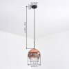 Ripoll Hanglamp, Kogellampje, Hanglamp Duidelijk, Koperkleurig, 1-licht