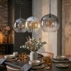 Koyoto Hanglamp, Kogellampje, Hanglamp Amber, Duidelijk, Rookkleurig, 3-lichts