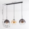 Koyoto Hanglamp, Kogellampje, Hanglamp Amber, Duidelijk, Rookkleurig, 3-lichts