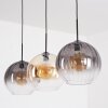 Koyoto Hanglamp, Kogellampje, Hanglamp Amber, Duidelijk, Rookkleurig, 3-lichts