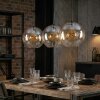 Koyoto Hanglamp, Kogellampje, Hanglamp Amber, Duidelijk, 3-lichts