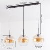 Koyoto Hanglamp, Kogellampje, Hanglamp Amber, Duidelijk, 3-lichts
