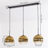 Koyoto Hanglamp, Kogellampje, Hanglamp Goud, Duidelijk, 3-lichts