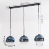 Koyoto Hanglamp, Kogellampje, Hanglamp Blauw, Duidelijk, 3-lichts