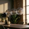 Koyoto Hanglamp, Kogellampje, Hanglamp Duidelijk, Rookkleurig, 3-lichts