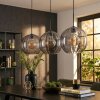 Koyoto Hanglamp, Kogellampje, Hanglamp Rookkleurig, 3-lichts