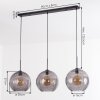 Koyoto Hanglamp, Kogellampje, Hanglamp Rookkleurig, 3-lichts
