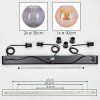 Koyoto Hanglamp, Kogellampje, Hanglamp Amber, Rookkleurig, 3-lichts