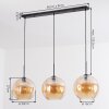 Koyoto Hanglamp, Kogellampje, Hanglamp Amber, 3-lichts