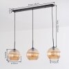 Koyoto Hanglamp, Kogellampje, Hanglamp Amber, 3-lichts