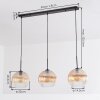 Koyoto Hanglamp, Kogellampje, Hanglamp Amber, Duidelijk, 3-lichts