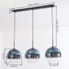 Koyoto Hanglamp, Kogellampje, Hanglamp Blauw, Duidelijk, 3-lichts