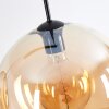 Koyoto Hanglamp, Kogellampje, Hanglamp Amber, Chroom, Rookkleurig, 3-lichts
