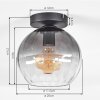 Koyoto Plafondlamp, Kogellampje 20 cm Duidelijk, Rookkleurig, 1-licht