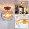 Koyoto Plafondlamp, Kogellampje 20 cm Amber, Duidelijk, 1-licht