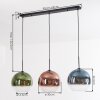 Koyoto Hanglamp, Kogellampje, Hanglamp Blauw, Groen, Duidelijk, Koperkleurig, 3-lichts