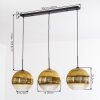 Koyoto Hanglamp, Kogellampje, Hanglamp Goud, Duidelijk, 3-lichts