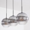Koyoto Hanglamp, Kogellampje, Hanglamp Duidelijk, Rookkleurig, 3-lichts