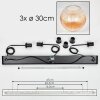 Koyoto Hanglamp, Kogellampje, Hanglamp Amber, Duidelijk, 3-lichts
