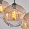 Koyoto Hanglamp, Kogellampje, Hanglamp Amber, Duidelijk, 3-lichts
