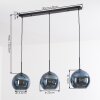 Koyoto Hanglamp, Kogellampje, Hanglamp Blauw, 3-lichts