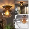 Koyoto Plafondlamp, Kogellampje 25 cm Duidelijk, Rookkleurig, 1-licht