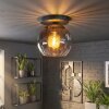 Koyoto Plafondlamp, Kogellampje 25 cm Duidelijk, Rookkleurig, 1-licht