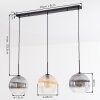 Koyoto Hanglamp, Kogellampje, Hanglamp Amber, Duidelijk, Rookkleurig, 3-lichts