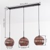 Koyoto Hanglamp, Kogellampje, Hanglamp Koperkleurig, 3-lichts