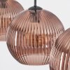 Koyoto Hanglamp, Kogellampje, Hanglamp Koperkleurig, 3-lichts