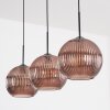 Koyoto Hanglamp, Kogellampje, Hanglamp Koperkleurig, 3-lichts
