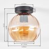 Koyoto Plafondlamp, Kogellampje 20 cm Amber, 1-licht