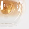 Koyoto Hanglamp, Kogellampje, Hanglamp Amber, Duidelijk, Rookkleurig, 3-lichts