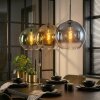 Koyoto Hanglamp, Kogellampje, Hanglamp Blauw, Goud, Groen, Duidelijk, 3-lichts