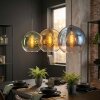 Koyoto Hanglamp, Kogellampje, Hanglamp Blauw, Goud, Groen, Duidelijk, 3-lichts
