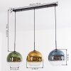Koyoto Hanglamp, Kogellampje, Hanglamp Blauw, Goud, Groen, Duidelijk, 3-lichts