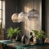 Koyoto Hanglamp, Kogellampje, Hanglamp Amber, Duidelijk, Rookkleurig, 3-lichts