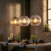 Koyoto Hanglamp, Kogellampje, Hanglamp Amber, Duidelijk, Rookkleurig, 3-lichts