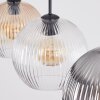 Koyoto Hanglamp, Kogellampje, Hanglamp Amber, Duidelijk, Rookkleurig, 3-lichts