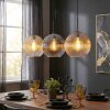 Koyoto Hanglamp, Kogellampje, Hanglamp Amber, Duidelijk, Rookkleurig, 3-lichts