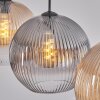 Koyoto Hanglamp, Kogellampje, Hanglamp Amber, Duidelijk, Rookkleurig, 3-lichts