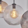 Koyoto Hanglamp, Kogellampje, Hanglamp Amber, Duidelijk, Rookkleurig, 3-lichts