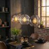 Koyoto Hanglamp, Kogellampje, Hanglamp Amber, Duidelijk, Rookkleurig, 3-lichts
