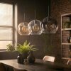 Koyoto Hanglamp, Kogellampje, Hanglamp Amber, Duidelijk, Rookkleurig, 3-lichts